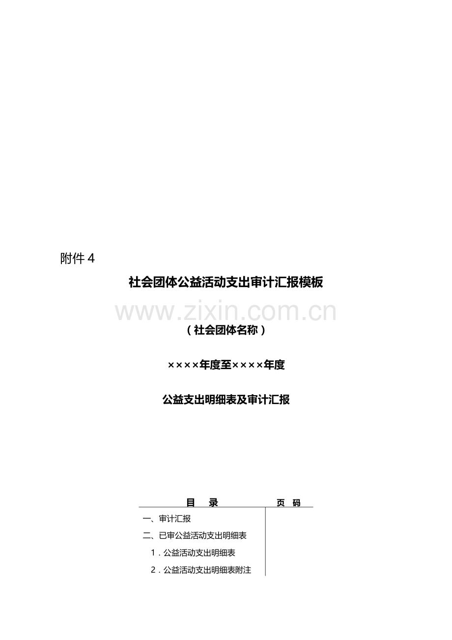 社会团体公益活动支出审计报告样本样本.doc_第1页