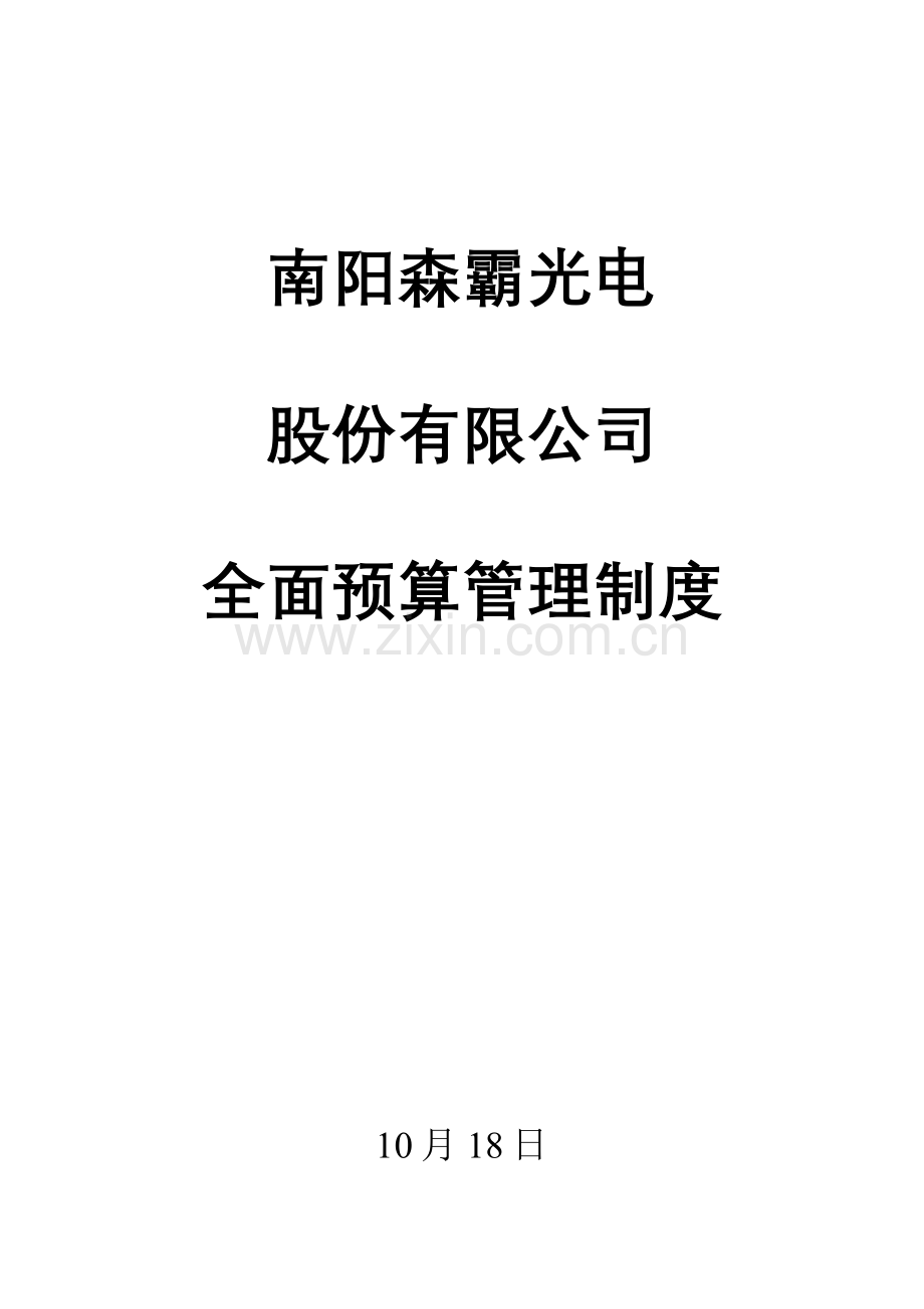 股份有限公司全面详细预算管理新规制度.doc_第1页