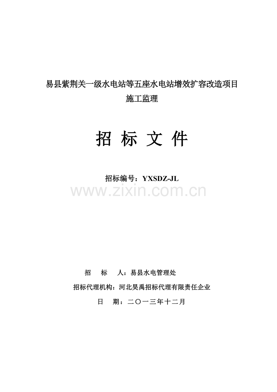 水电站增效扩容改造项目施工监理招标文件模板.doc_第1页