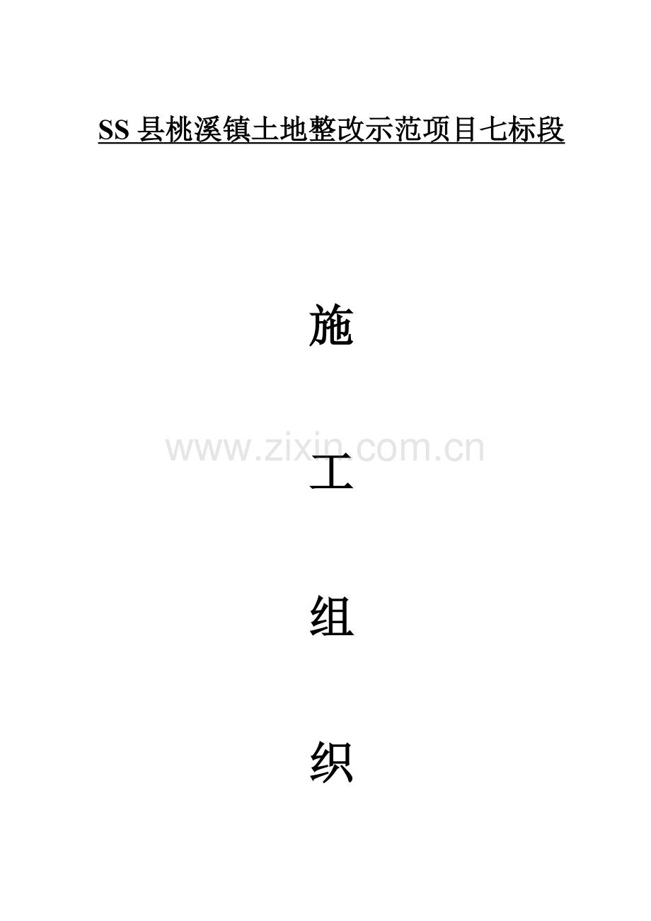 SS县桃溪镇土地整治示范综合项目七标段综合项目施工组织设计.doc_第1页