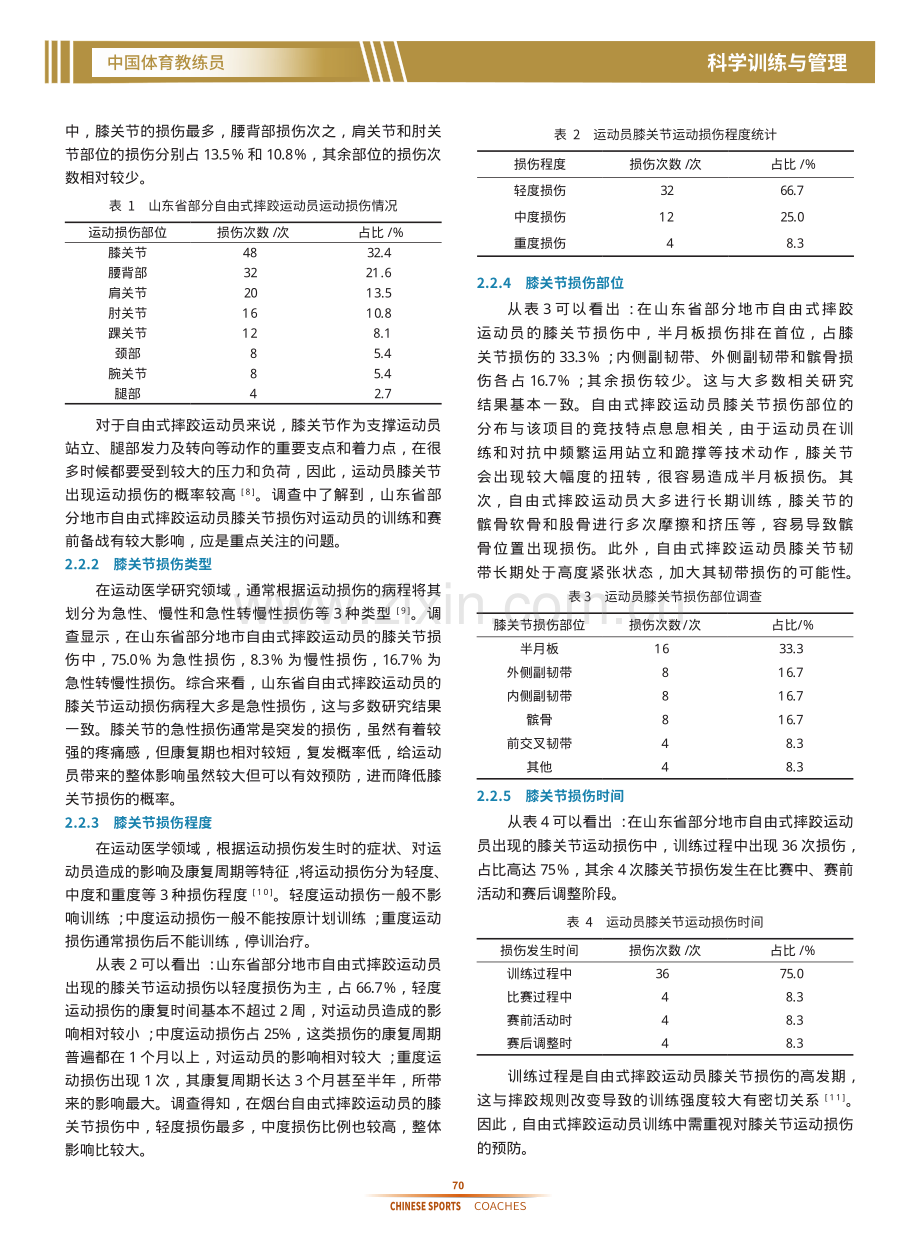 山东省自由式摔跤运动员膝关节损伤调查分析.pdf_第2页