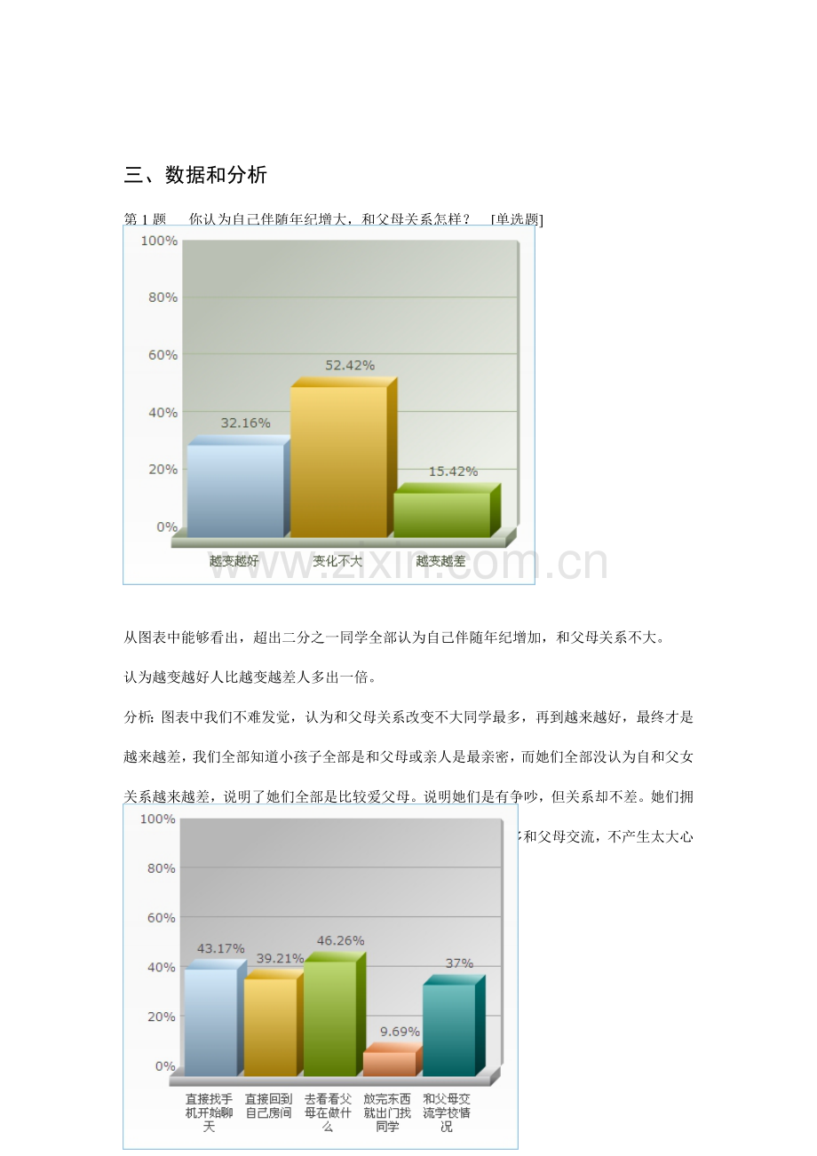 中学生和父母的关系及交流与沟通调查分析报告.doc_第3页