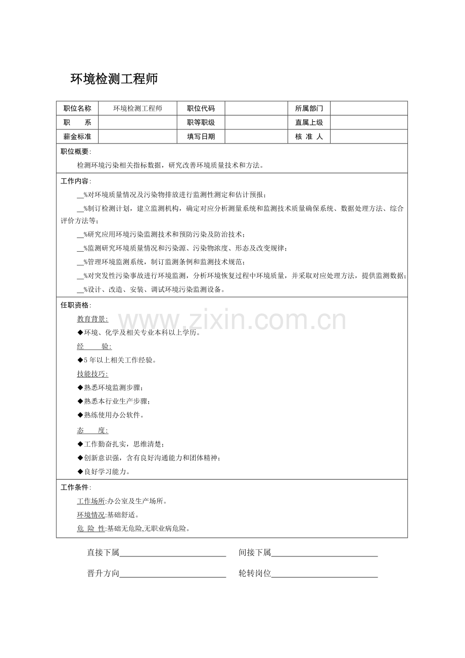 环境检测工程师岗位职责样本.doc_第1页