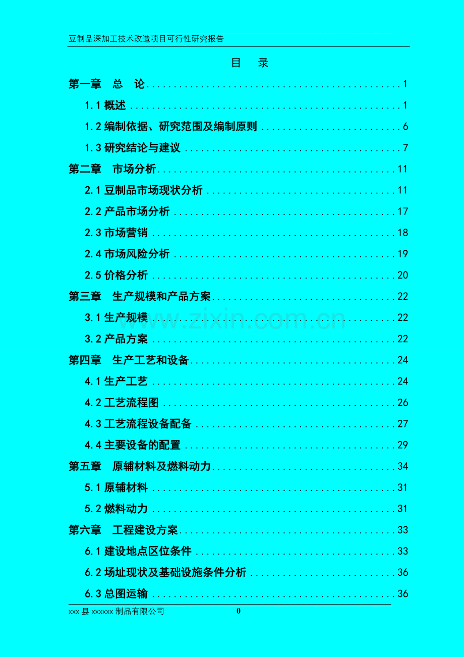 豆制品深加工技术改造项目申请立项可行性研究报告.doc_第1页