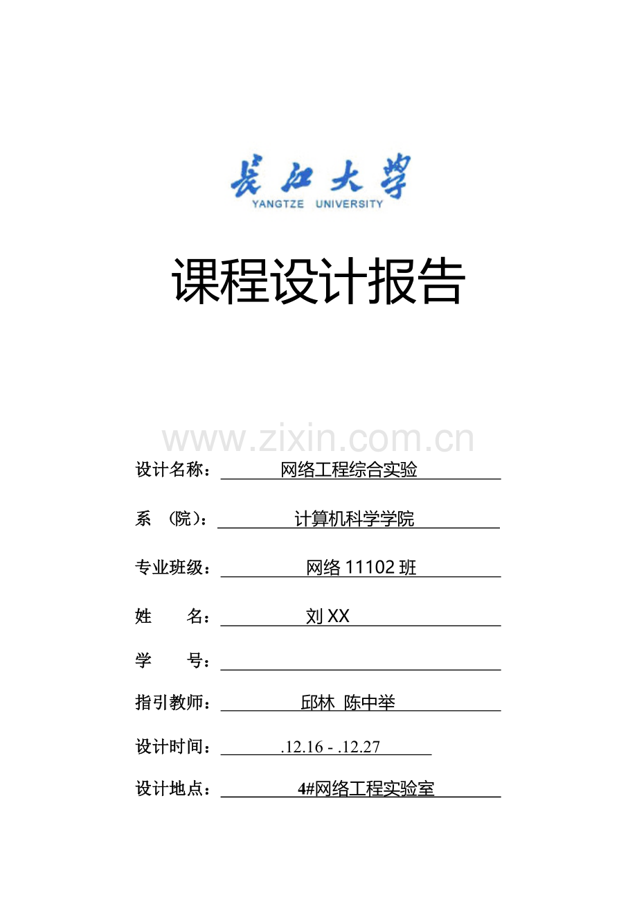 网络级网络综合项目工程综合实验专业课程设计方案报告.doc_第1页