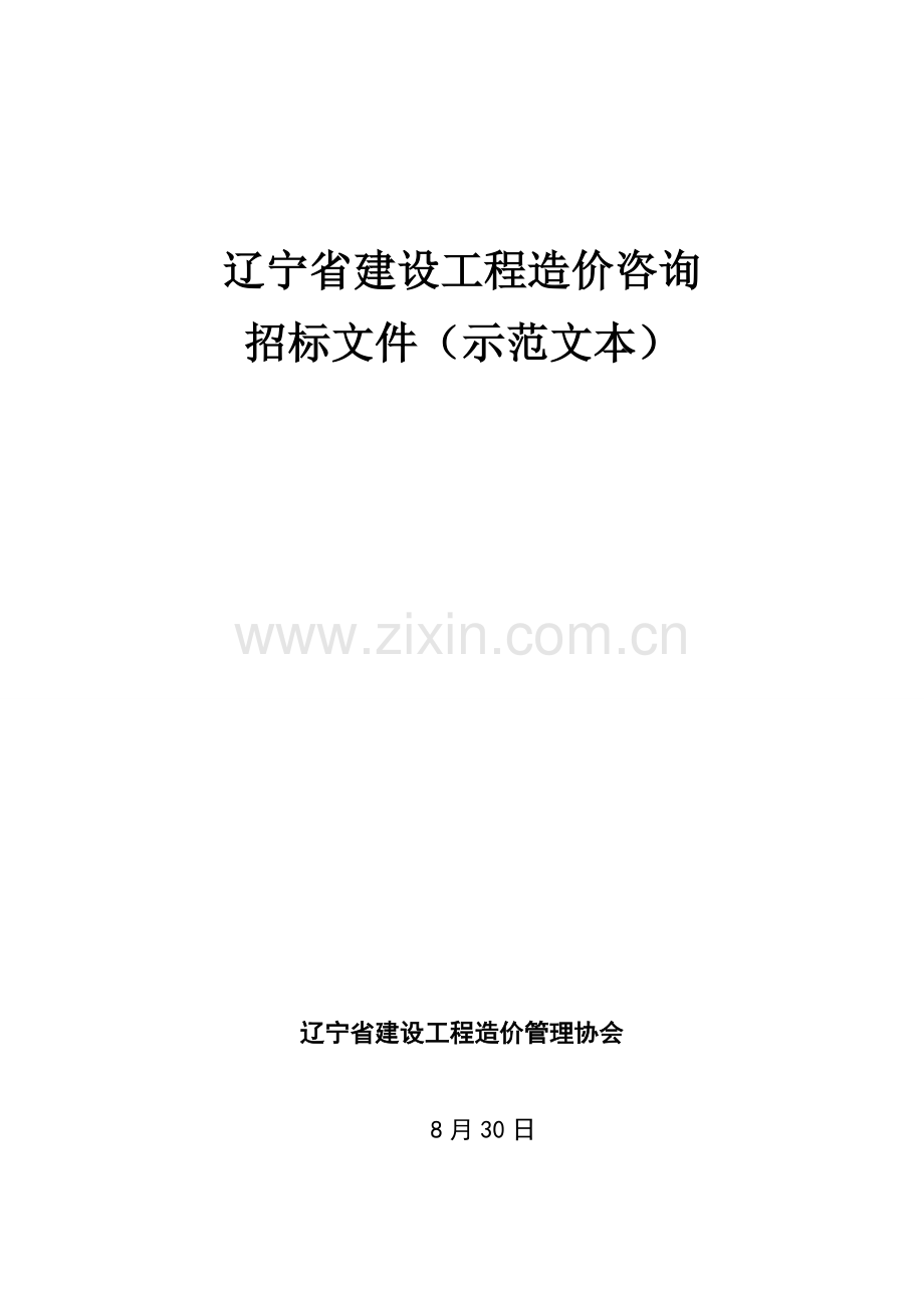 省建设工程造价咨询招标文件模板.doc_第1页