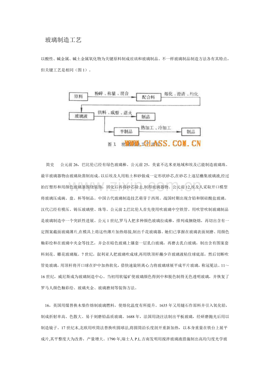 玻璃制造工艺模板.doc_第1页