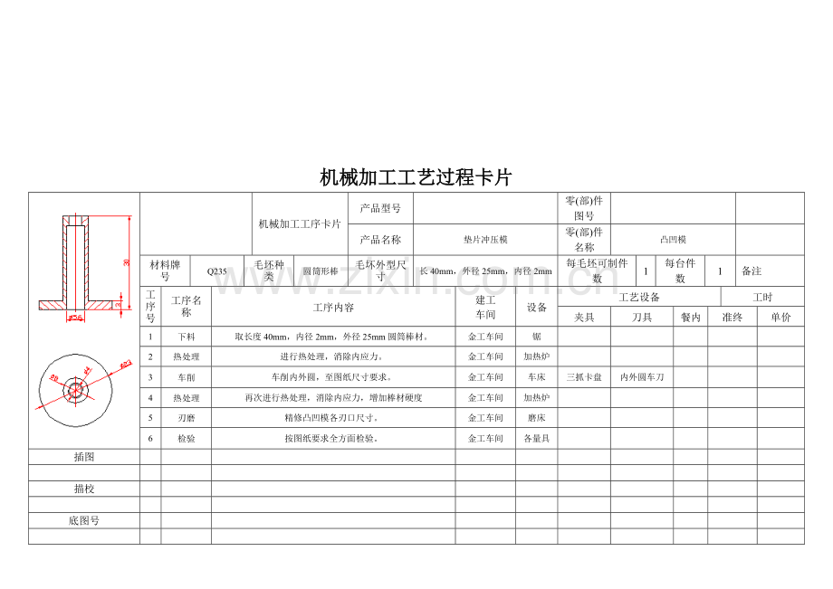 浅谈机械加工工艺过程卡片模板.doc_第1页