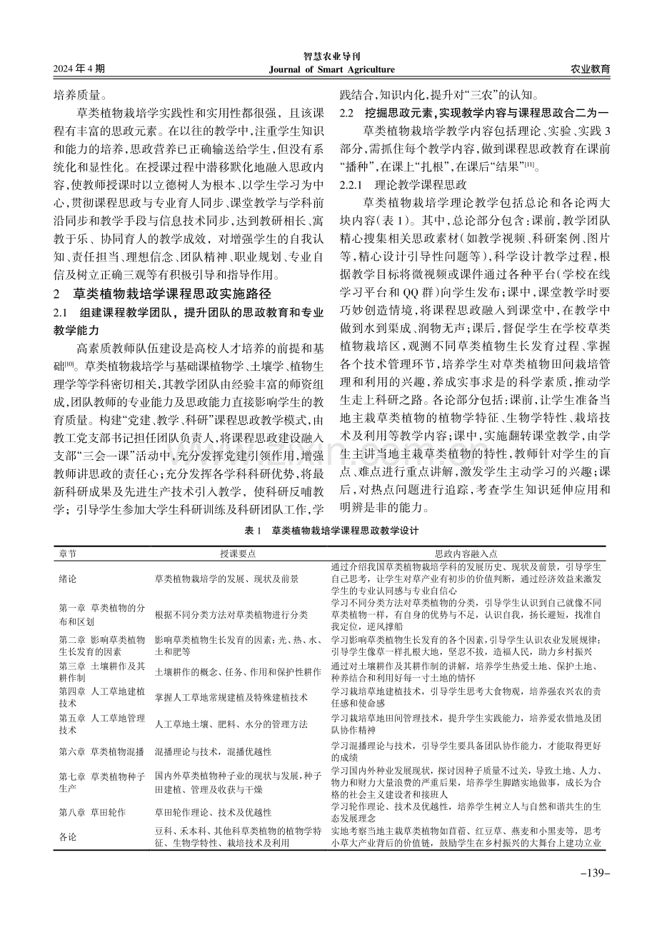 新农科背景下草类植物栽培学课程思政教学改革探索.pdf_第2页