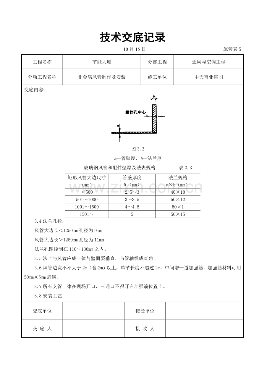 非金属风管制作及安装综合项目施工交底记录.doc_第2页