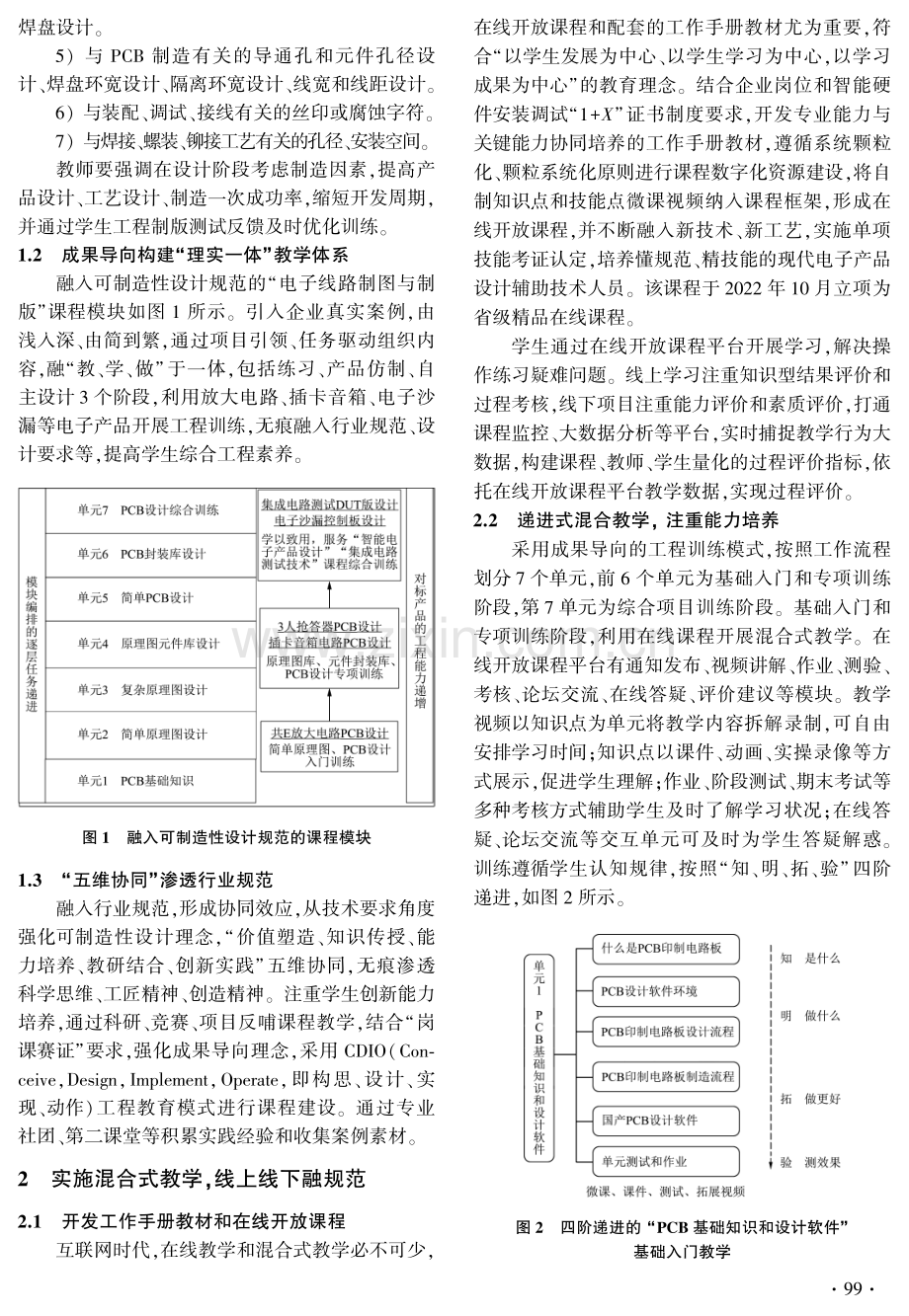 可制造性设计规范融入高职院校“电子线路制图与制版”课程改革实践.pdf_第2页