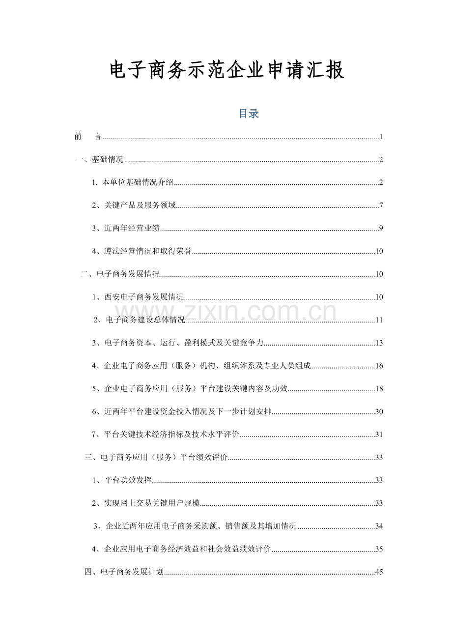 电子商务示范企业新版申请报告.doc_第1页