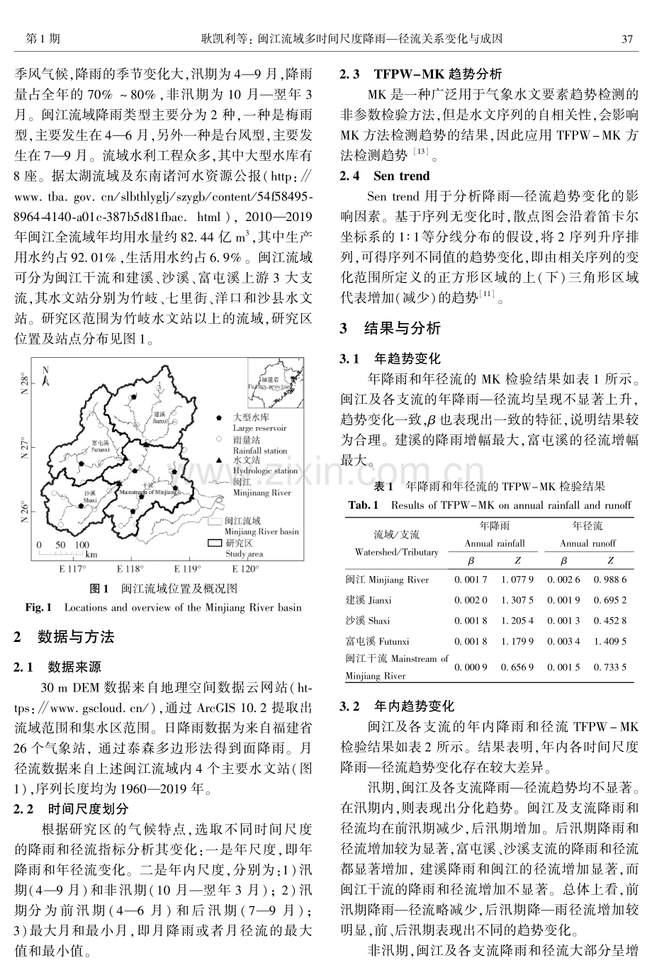 闽江流域多时间尺度降雨—径流关系变化与成因.pdf_第3页