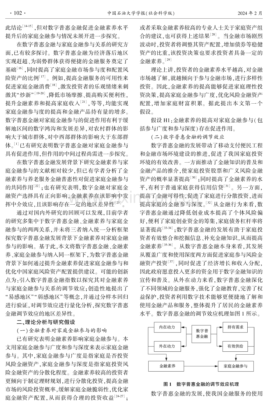 金融素养对家庭金融参与的地区差异影响研究——基于数字普惠金融的调节效应.pdf_第2页