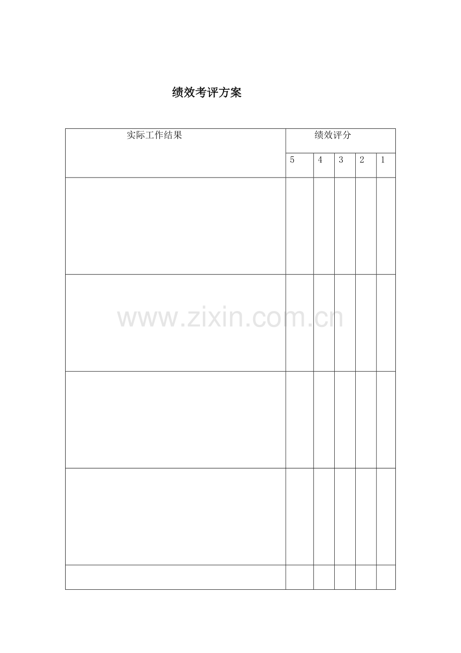 绩效考核方案表单样本.doc_第1页