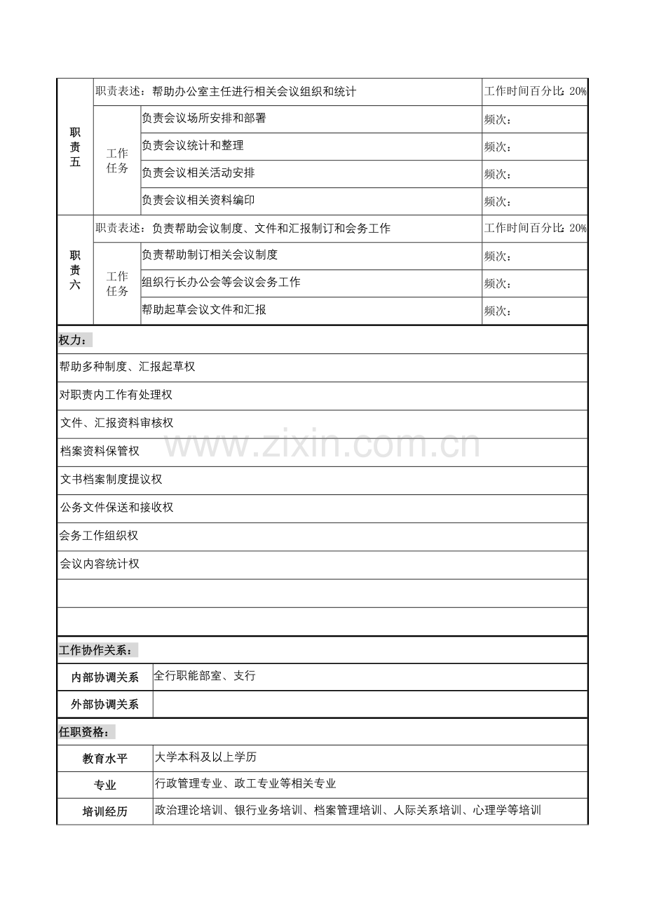 档案文秘岗职务说明书样本.doc_第2页