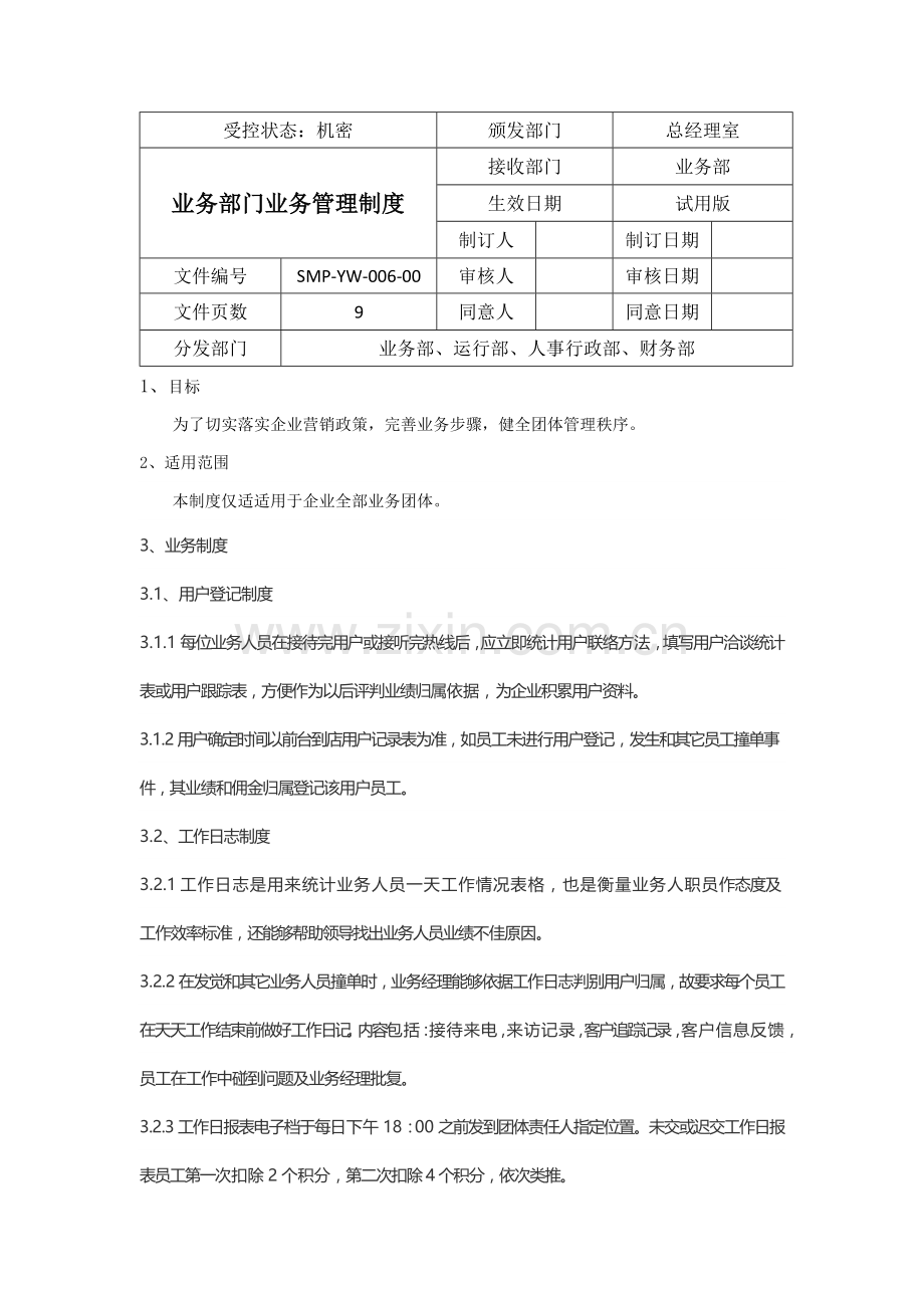 业务部团队管理核心制度超实用.docx_第1页