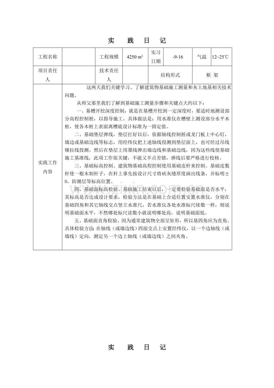 经典建筑综合标准施工与管理专业毕业实习日记.doc_第3页