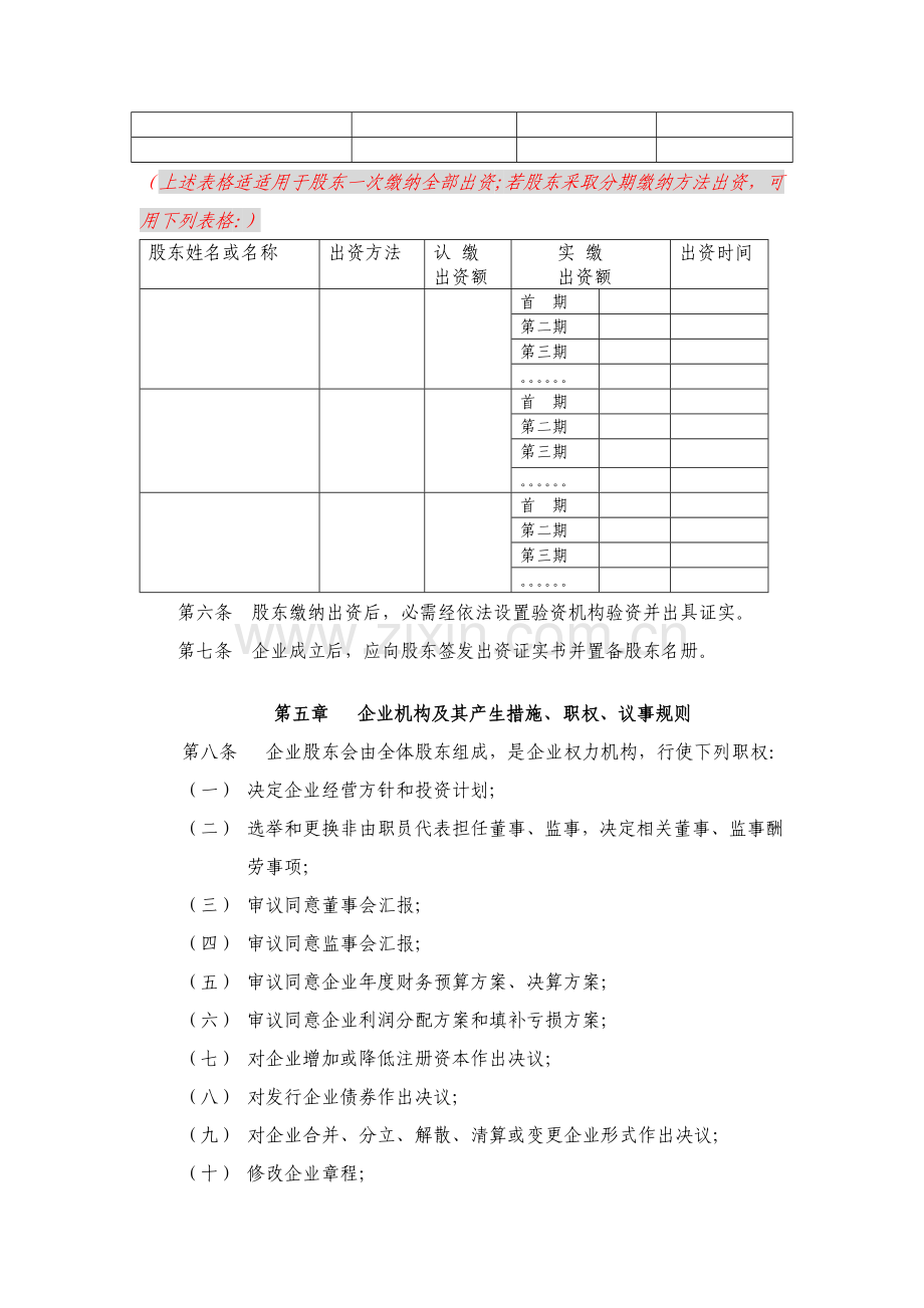 上海工商局新版章程范本.doc_第2页