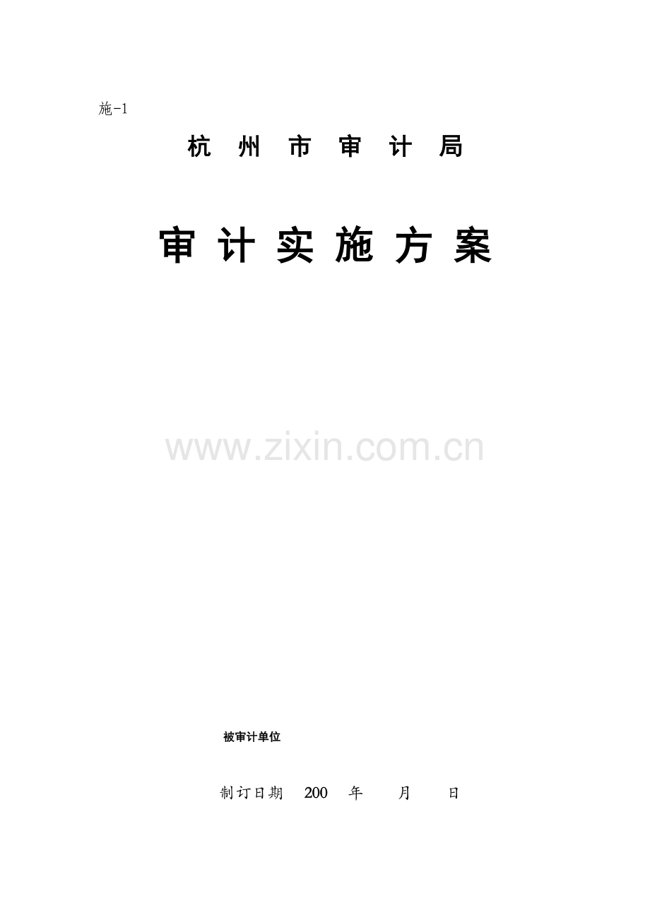 杭州审计实施方案样本.doc_第1页