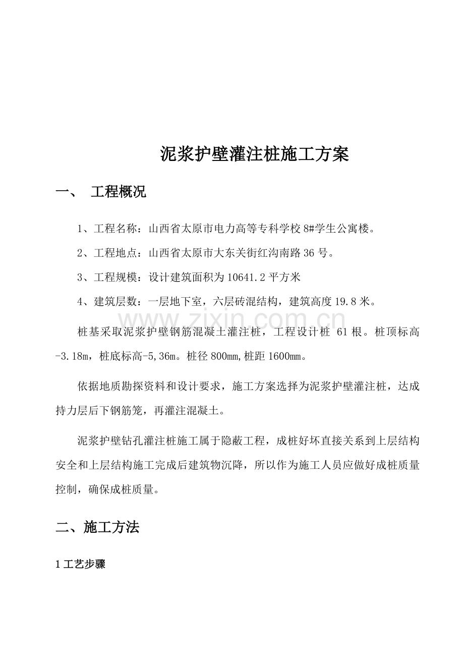 泥浆护壁灌注桩综合项目施工专项方案.doc_第2页