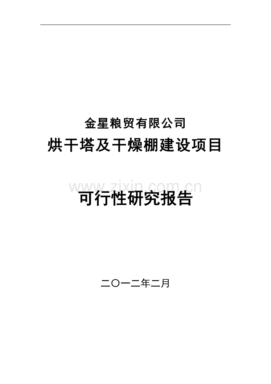 金星粮贸有限公司烘干塔及干燥棚建设项目可行性研究报告书.doc_第1页