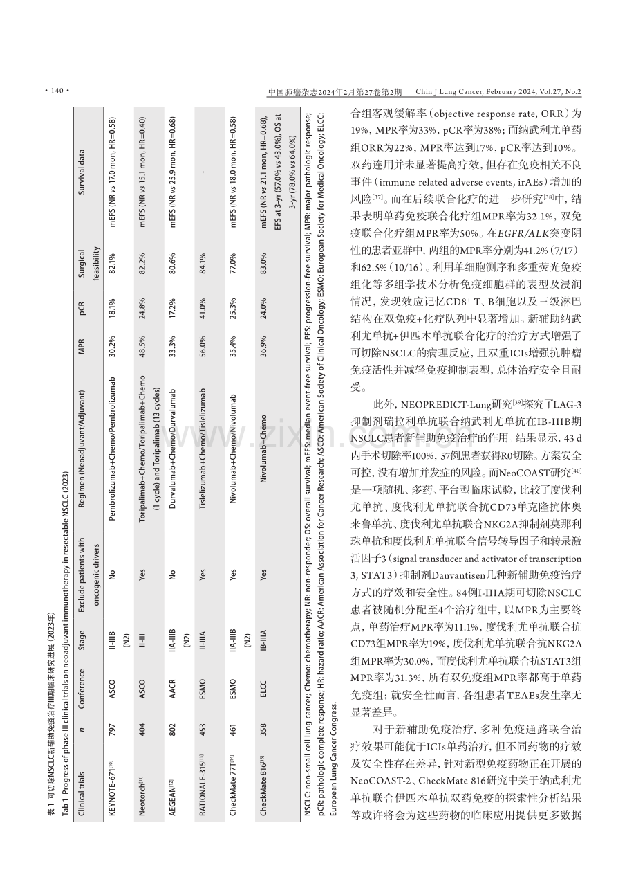 可切除非小细胞肺癌新辅助免疫治疗研究进展.pdf_第3页