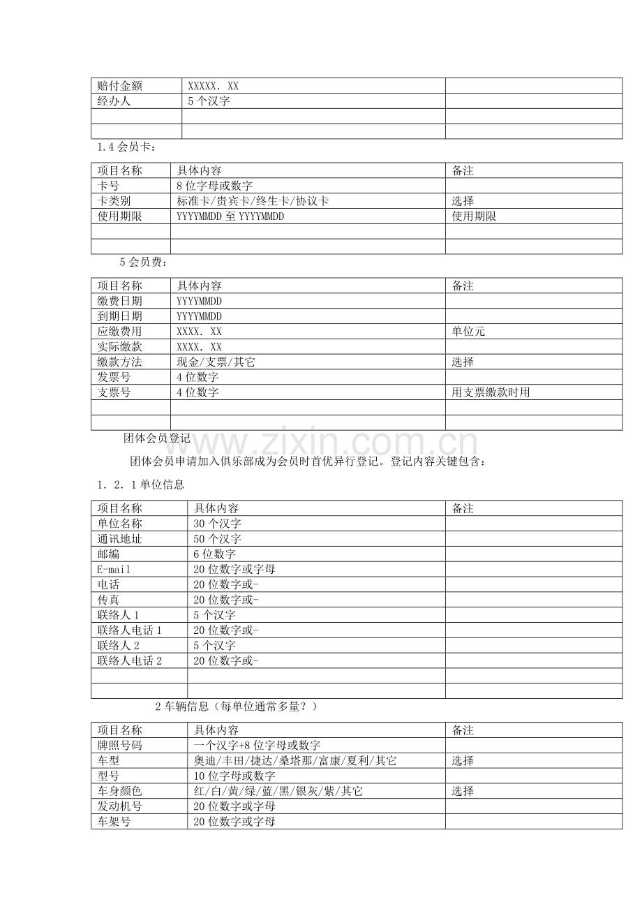 汽车俱乐部管理信息系统需求分析说明指导书.doc_第3页