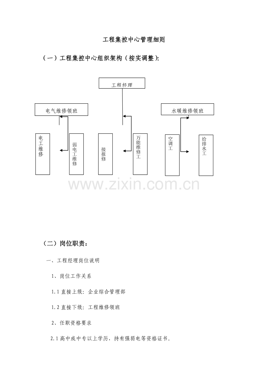 明君物业公司综合重点工程集控中心管理专业方案.docx_第1页