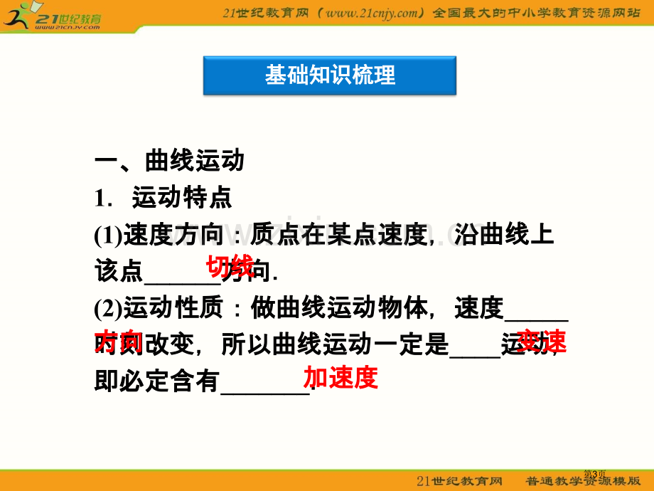 优化方案高三物理一轮复习曲线运动运动的合成与分解省公共课一等奖全国赛课获奖课件.pptx_第3页