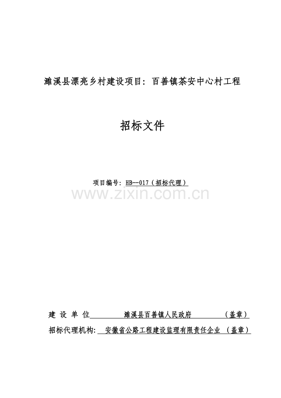 美丽乡村建设项目招标文件模板.doc_第1页