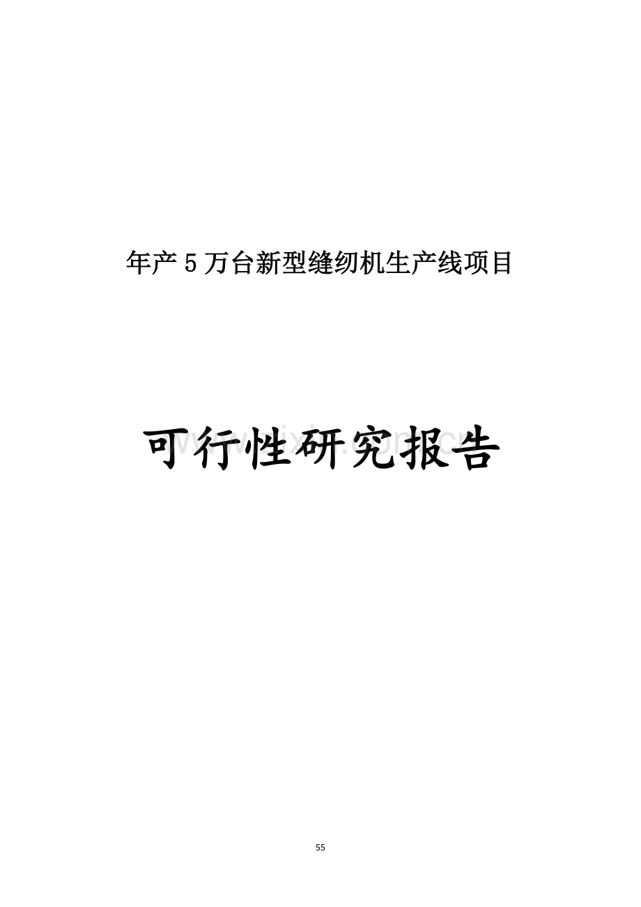 年产5万台新型缝纫机生产线项目可行性研究报告.docx_第1页