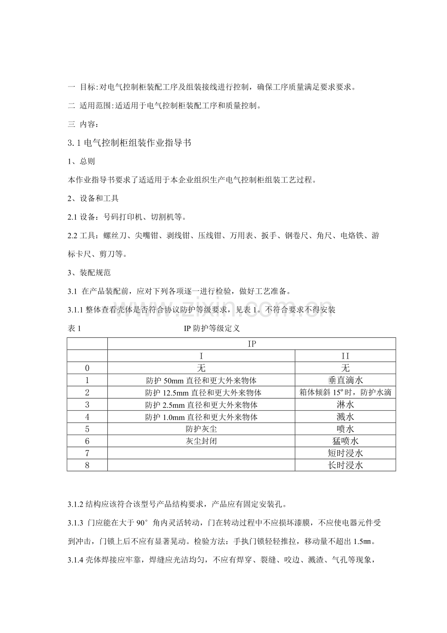 电气控制柜组装作业标准指导书.doc_第2页