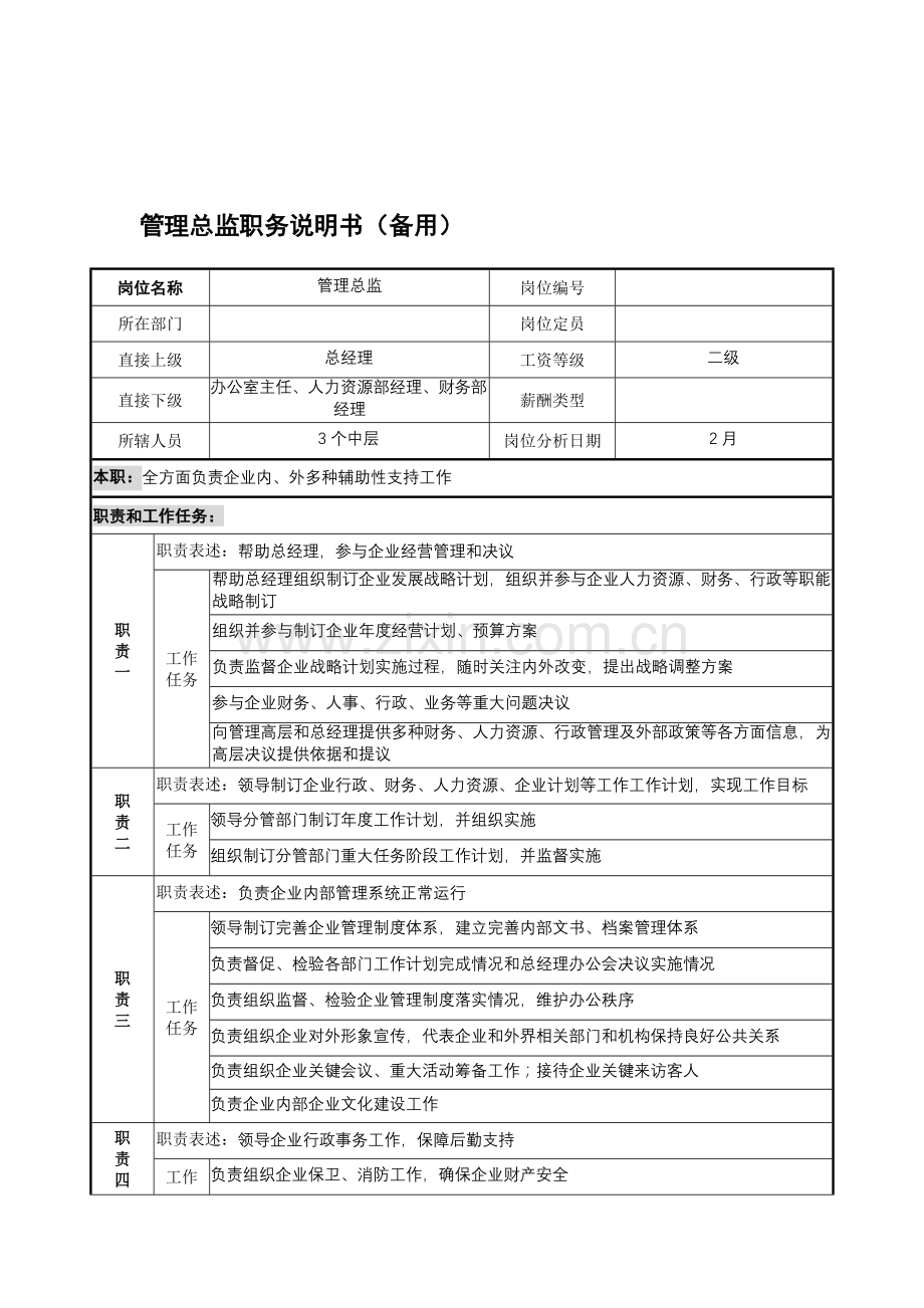 管理总监岗位职责样本.doc_第1页