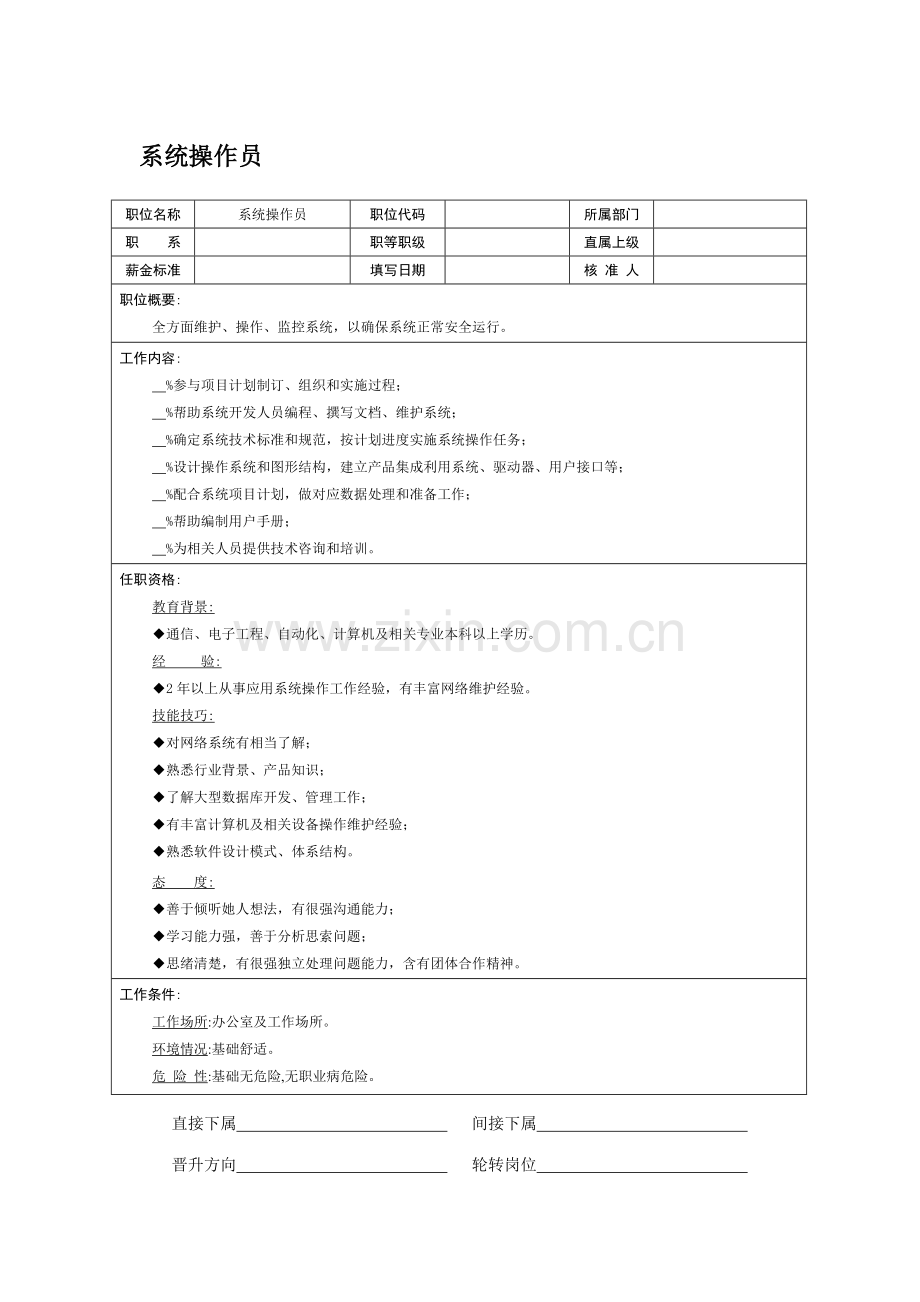 系统操作员岗位职责样本.doc_第1页