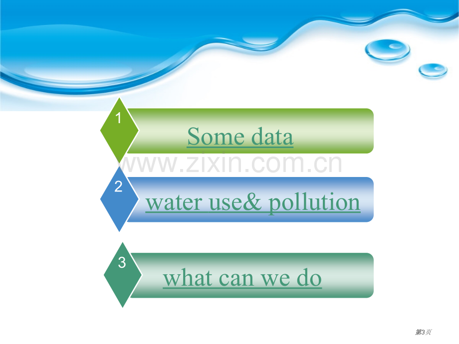 英语演讲稿水污染英文省公共课一等奖全国赛课获奖课件.pptx_第3页