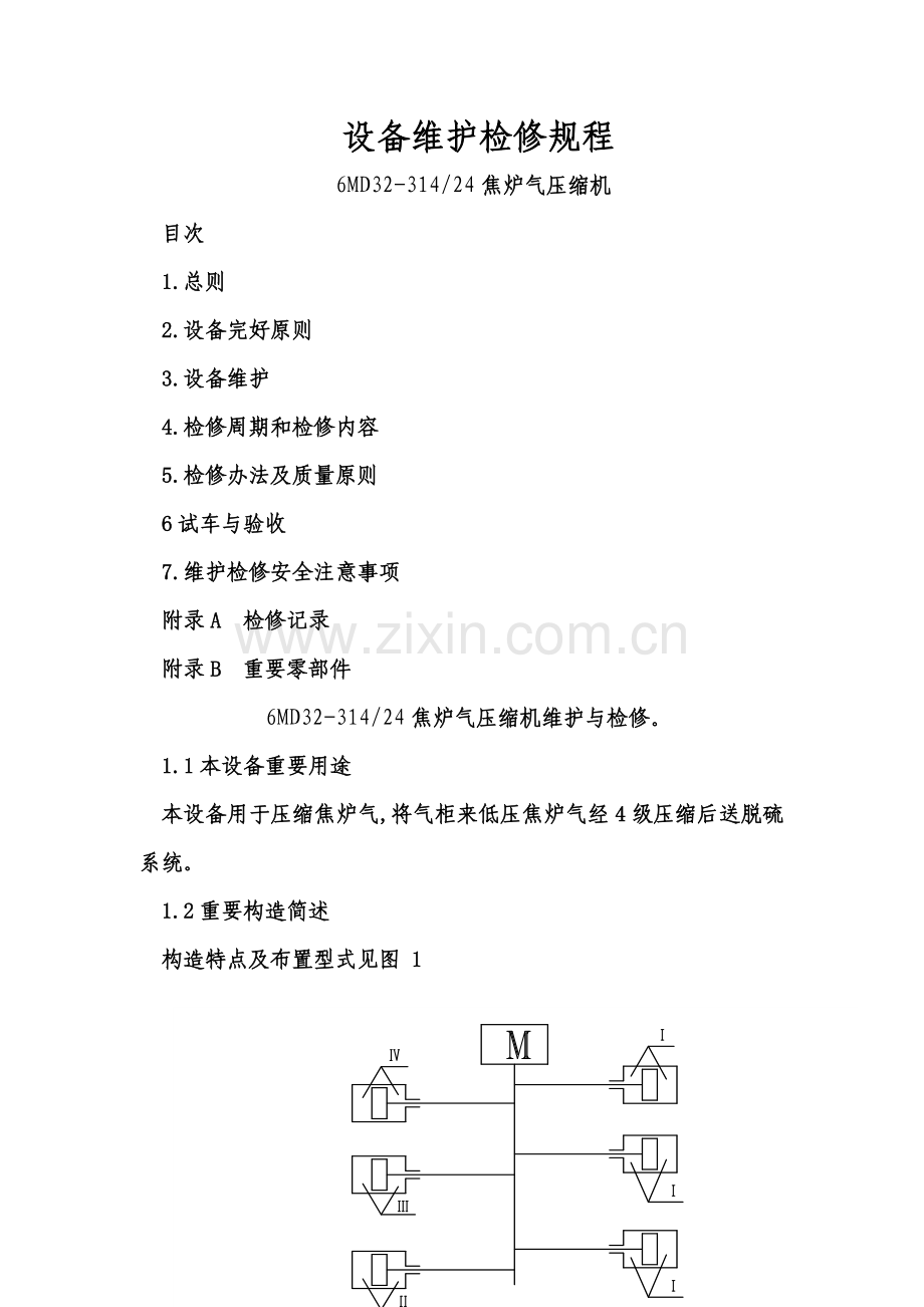 焦炉气压缩机检修作业规程.doc_第1页