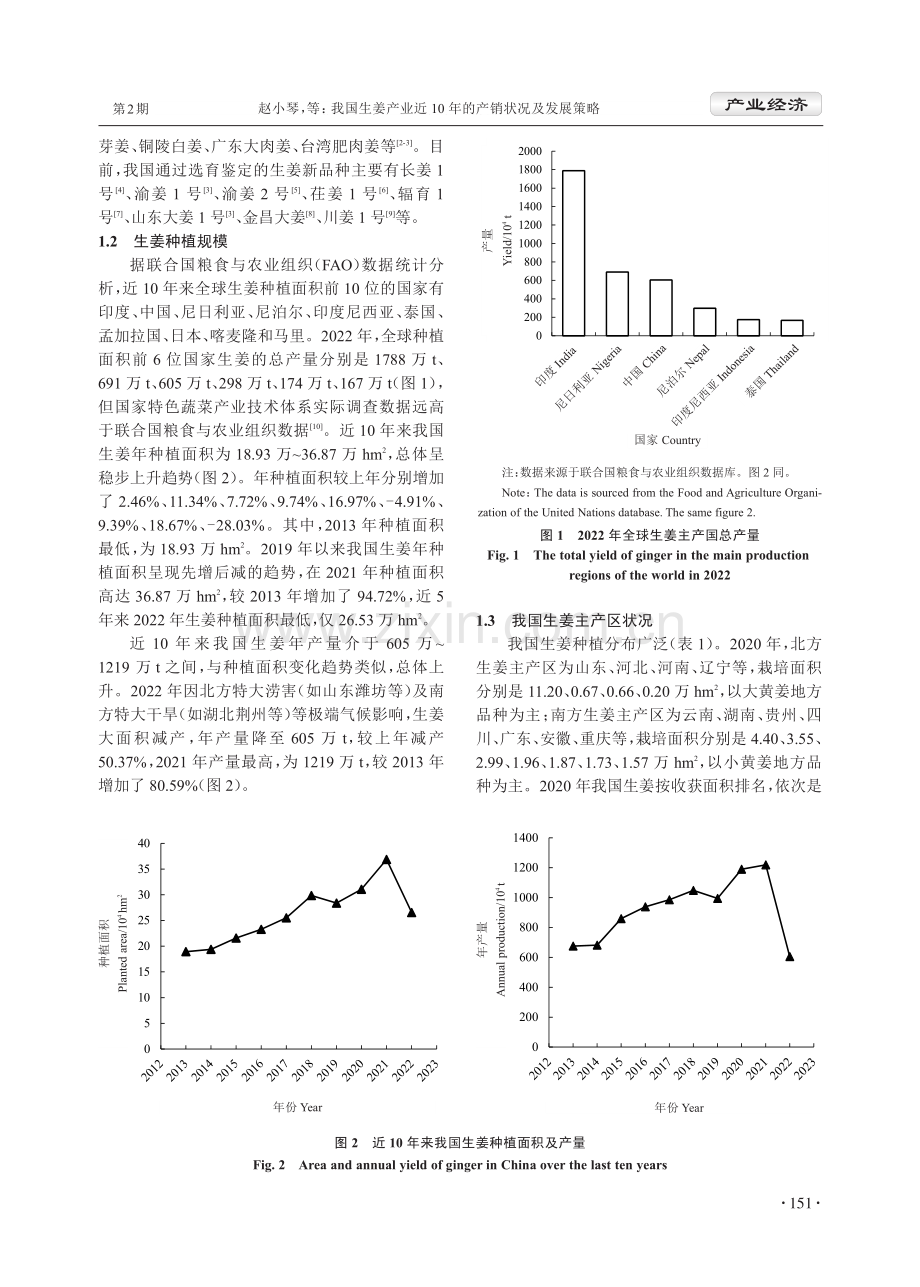 我国生姜产业近10年的产销状况及发展策略.pdf_第2页