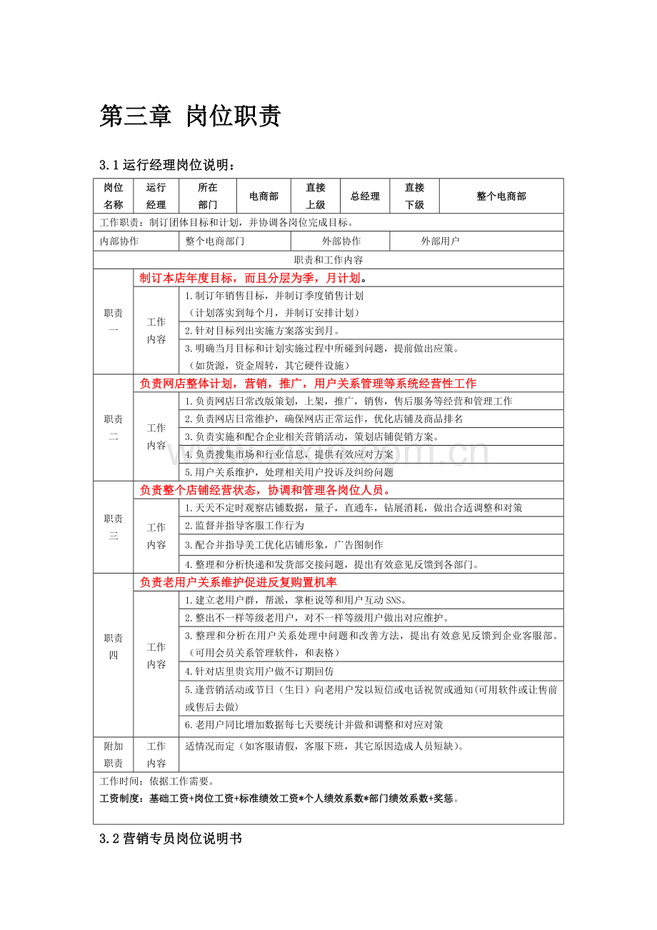 电商部岗位基础职责.docx_第1页