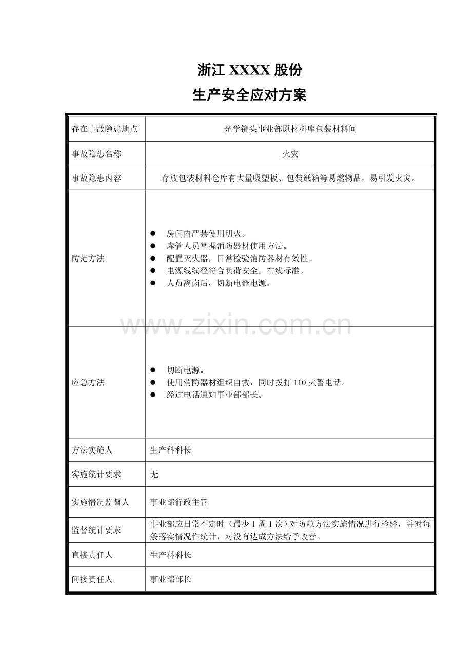 浙江公司安全生产应急预案样本.doc_第1页