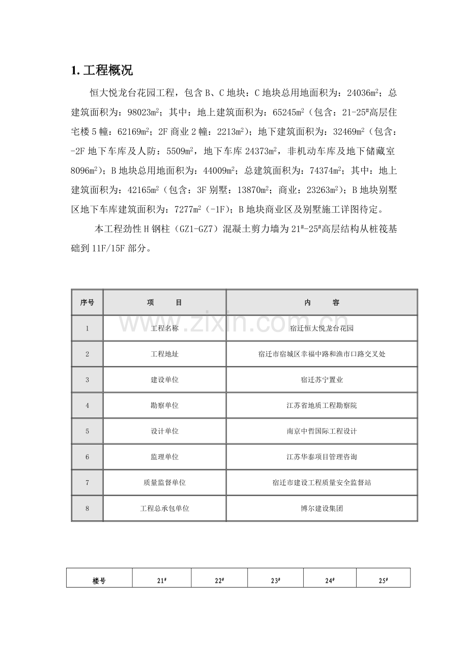 HDH型钢混凝土综合项目施工专项方案宿迁恒大悦龙台园综合项目工程.doc_第1页