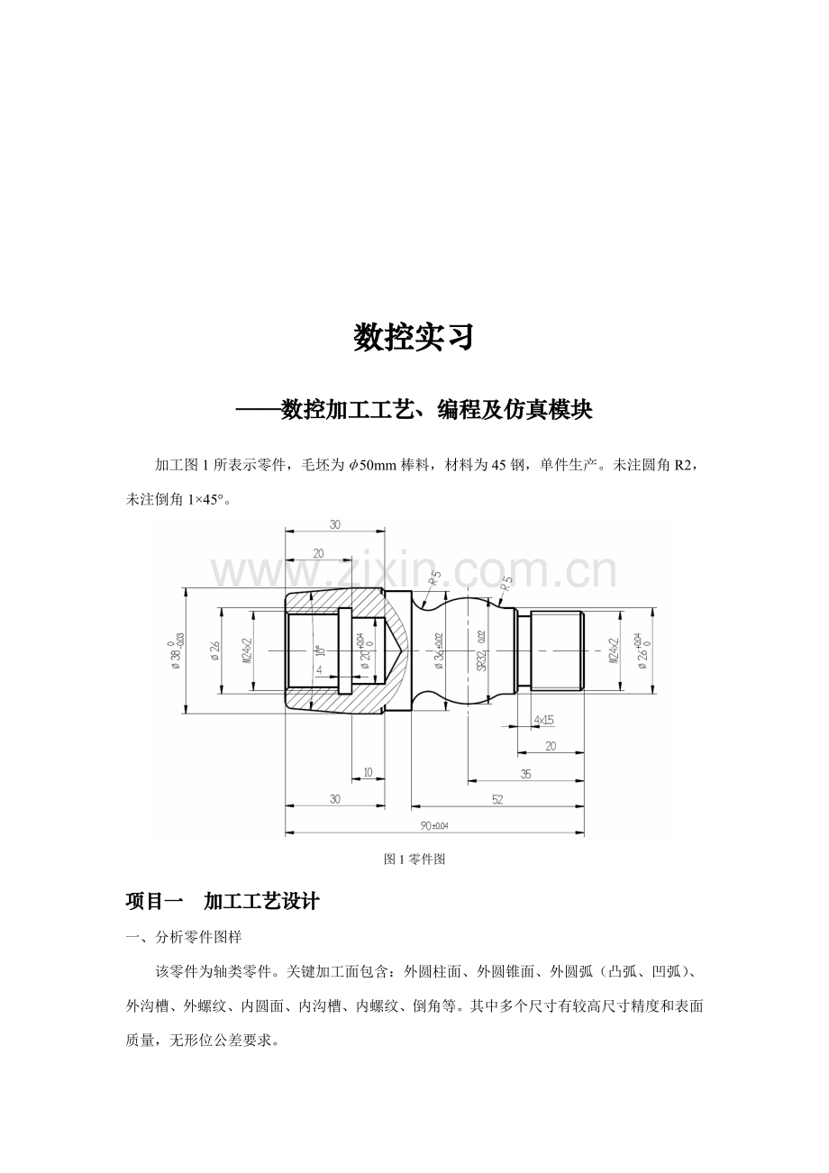 数控加工工艺编程与仿真模块模板.doc_第1页