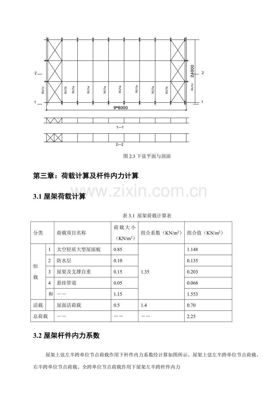 钢结构梯形屋架专业课程设计计算报告书绝对完整.doc_第3页