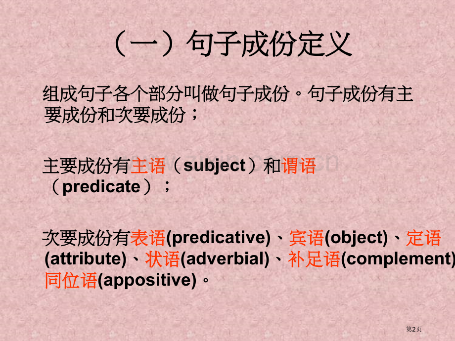 英语句子成分和基本结构省公共课一等奖全国赛课获奖课件.pptx_第2页