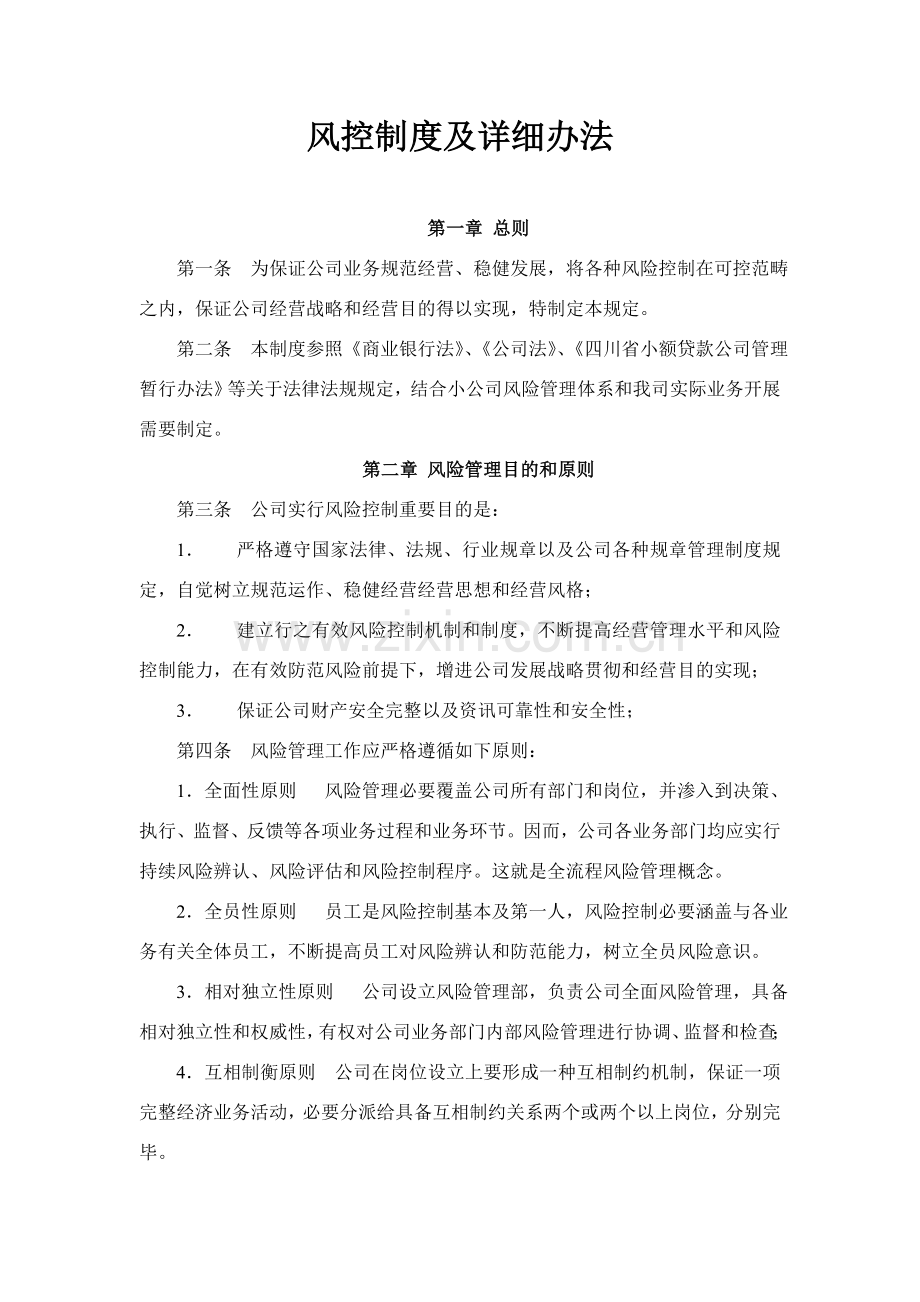 风控新规制度及具体专项措施.doc_第1页