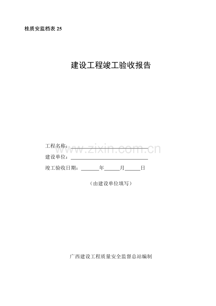 桂质安监档表建设综合项目工程竣工项目验收总结报告.doc_第1页