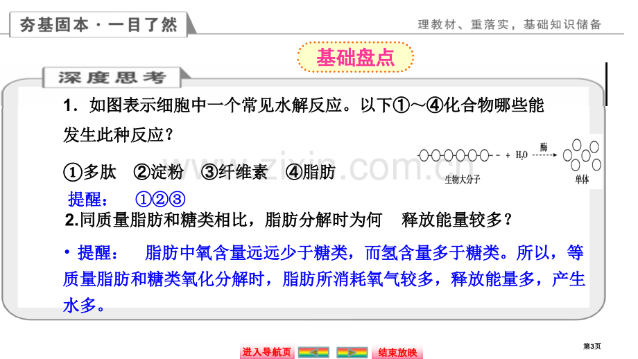 自主学习能力测评高三生物一轮复习遗传信息的携带者核酸细胞中的糖类和脂质省公共课一等奖全国赛课获奖课件.pptx_第3页