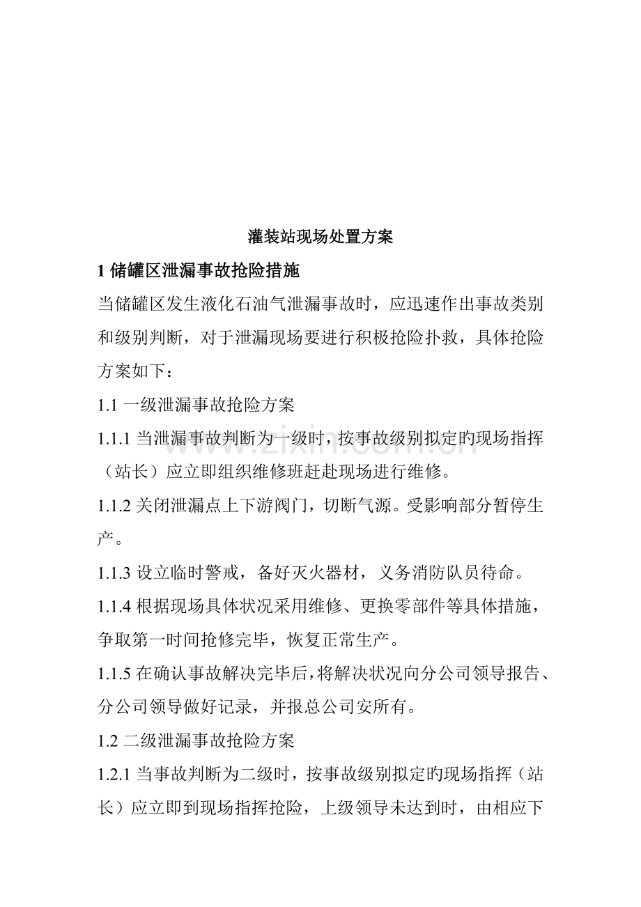 灌装站现场处置专题方案介绍.docx_第1页