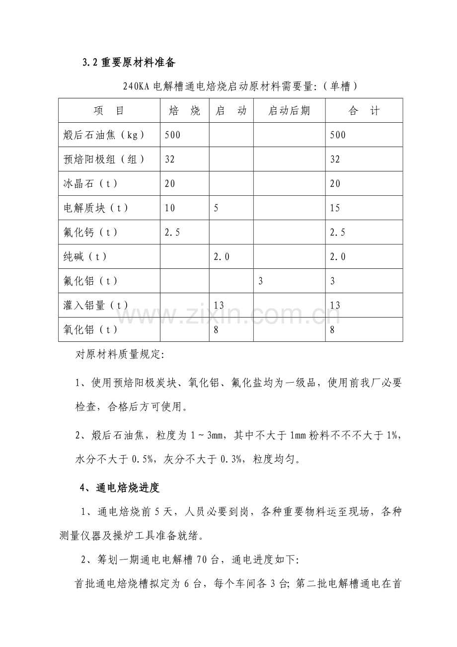 电解槽焦粒焙烧启动专项方案.doc_第3页