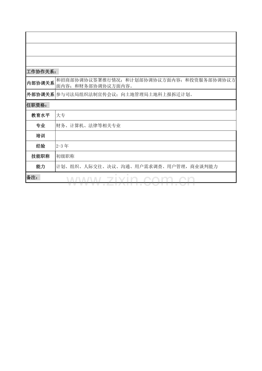 法律事务部部长与法律代表的岗位说明书样本.doc_第3页